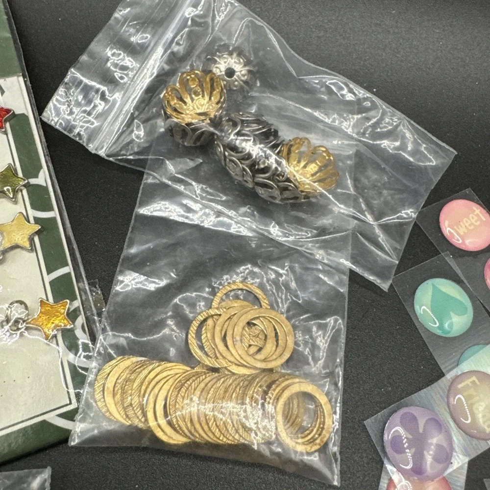 Bundle Of Scrapbooking / Crafting Supplies - ‎ Charms Beads Stickers